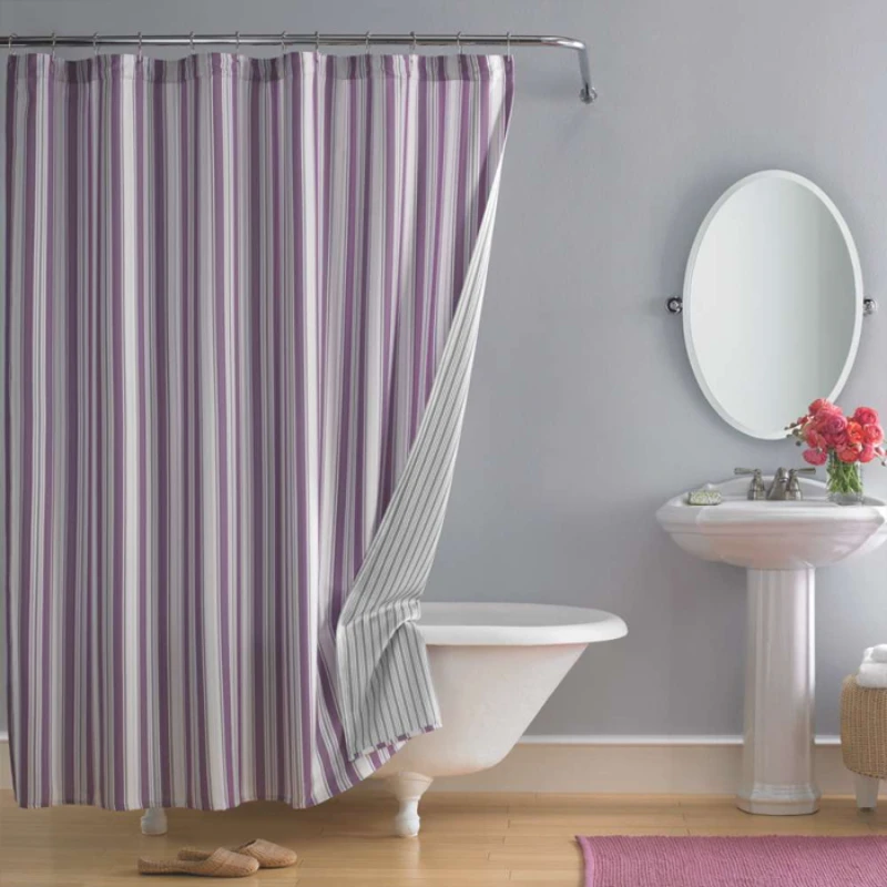 Purple-White-Striped-Cotton-Shower-Curtain-Abu-Dhabi