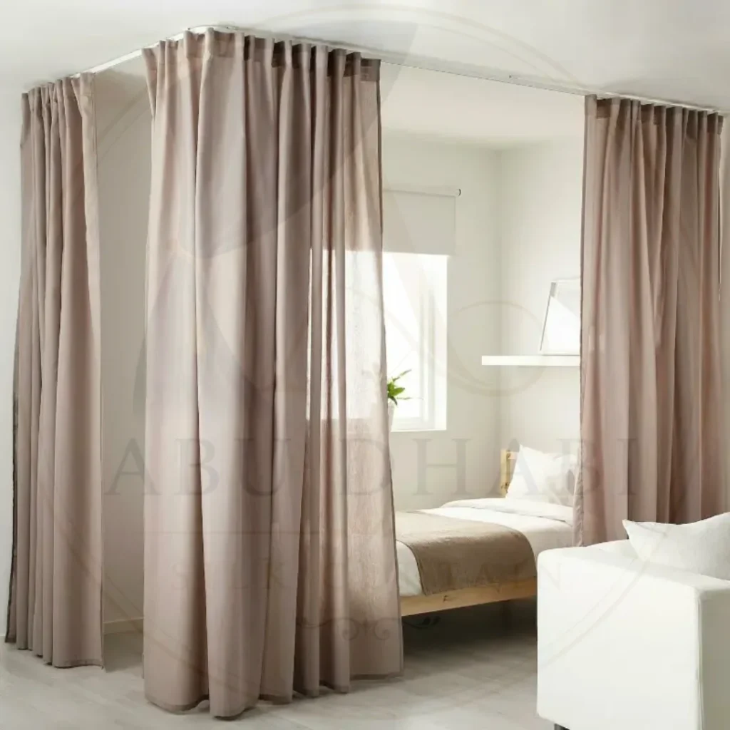 bedroom pink curtains