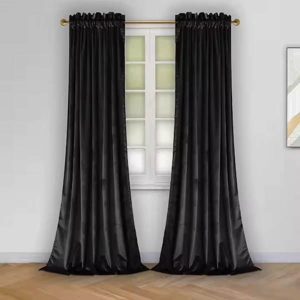 beige velvet curtains
