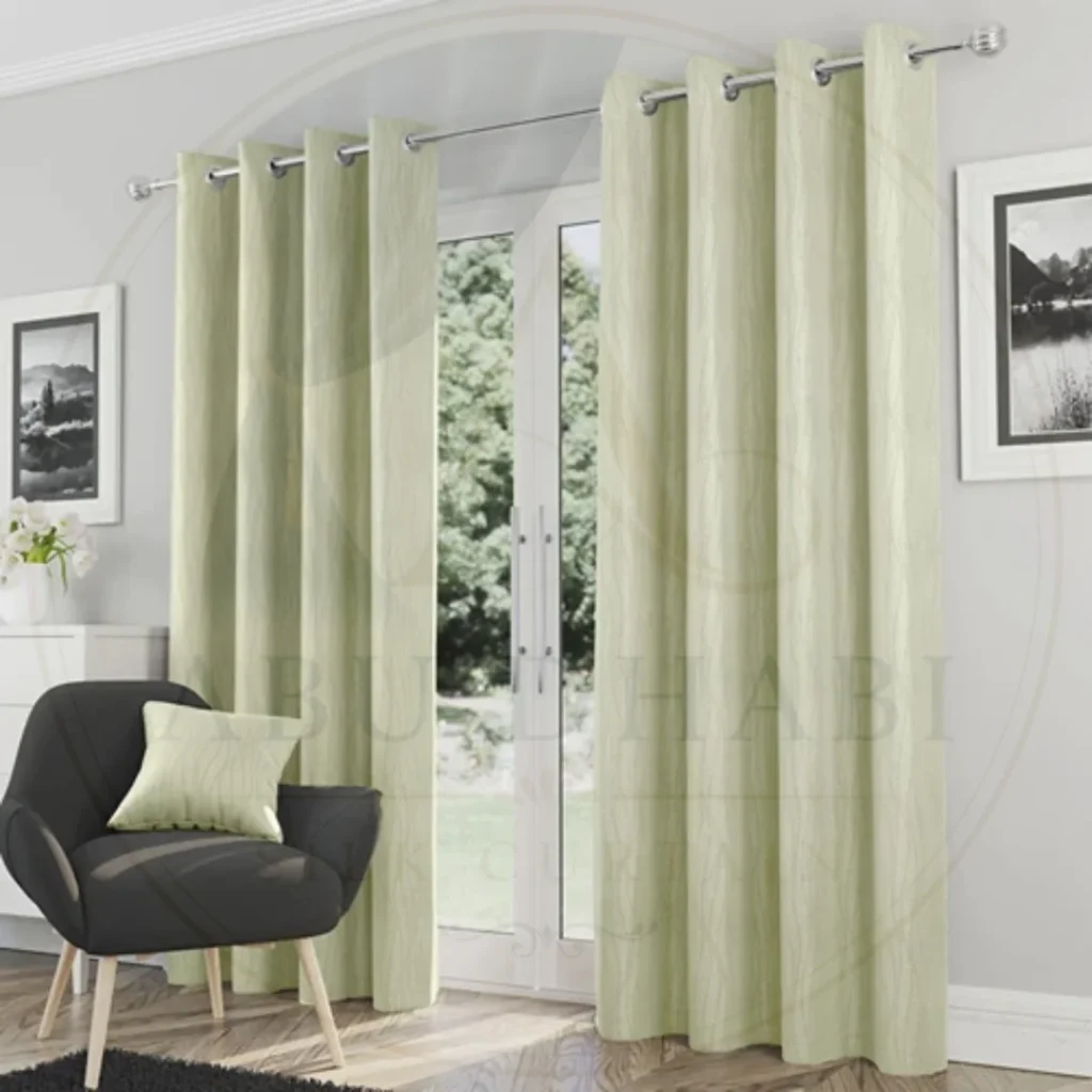 Blockout curtains with eyelet grommet rings
