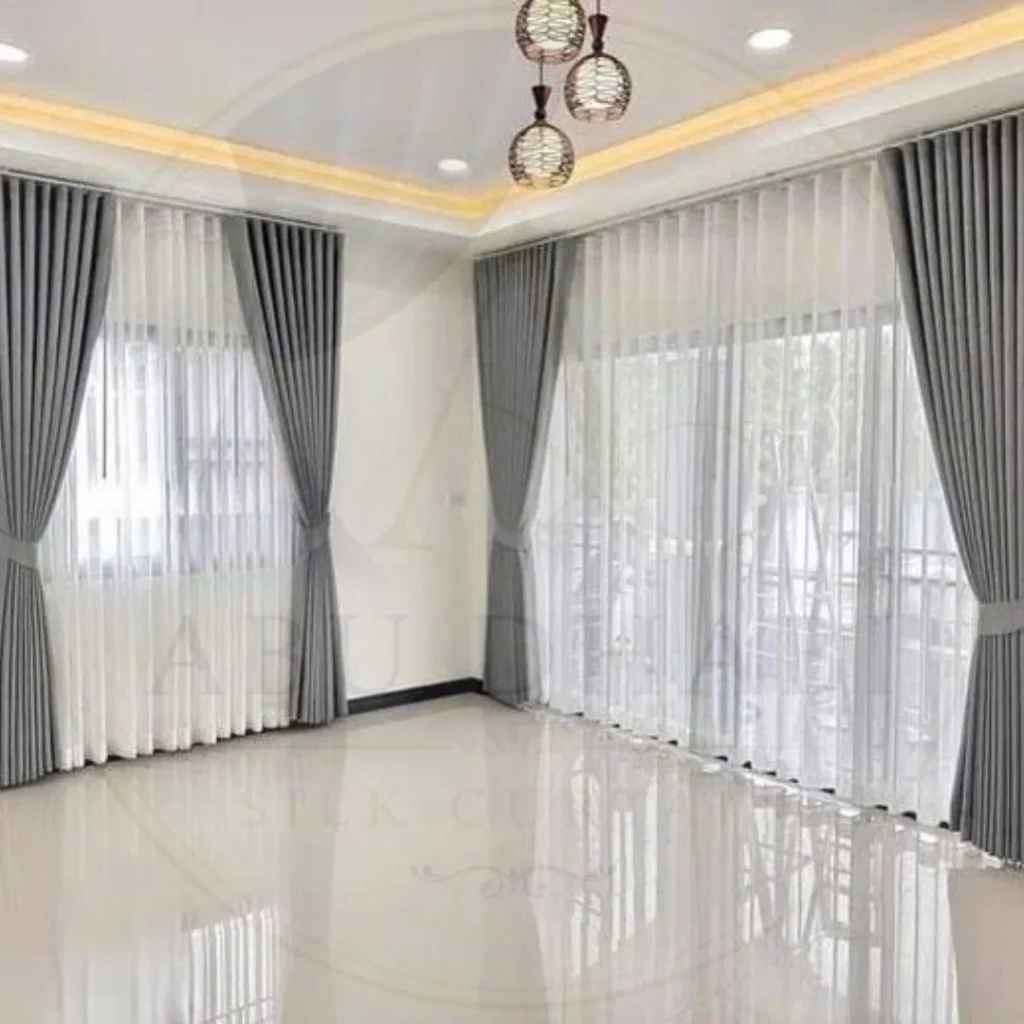 blue grey curtains