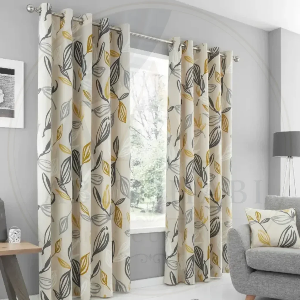 Close-up of woven cotton curtain fabric
