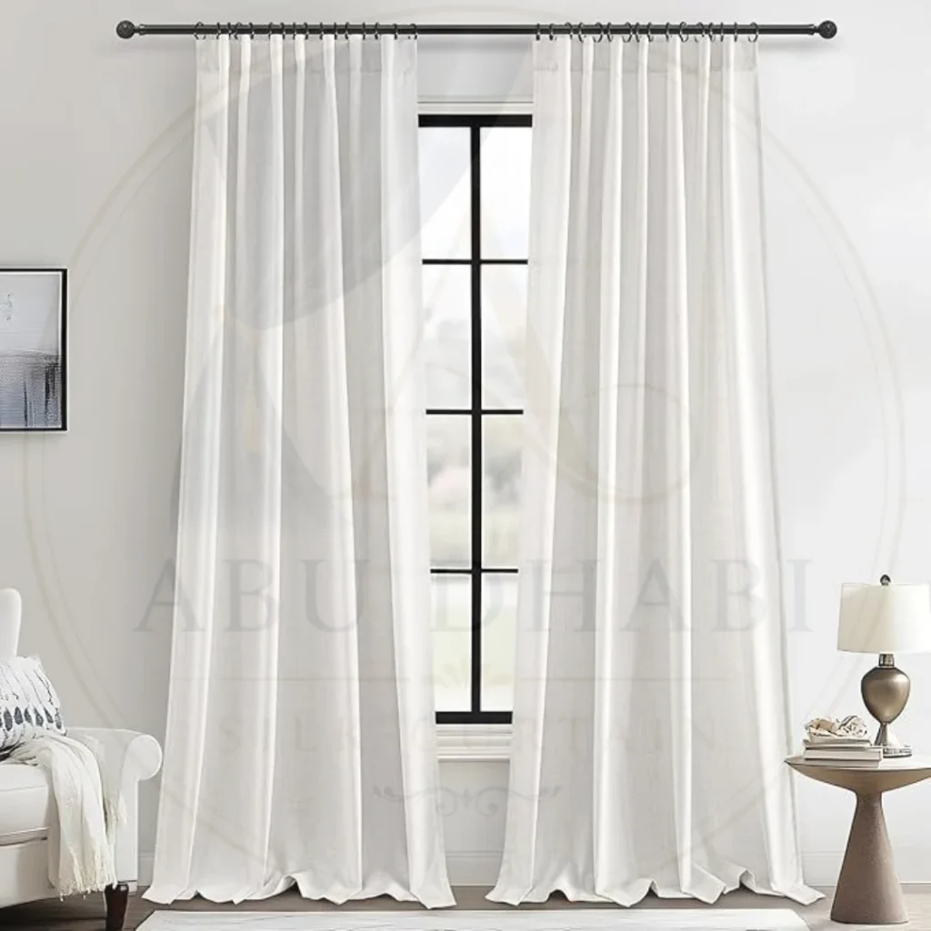 white curtains living room