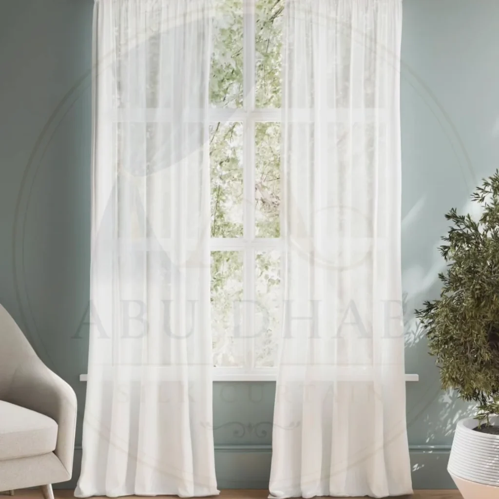 white lace curtains